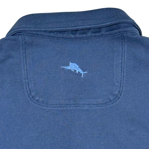 Tommy Bahama IslandZone Supima Polo Shirt Men's Large Navy Trim Fit Golf Beach - Picture 6 of 9